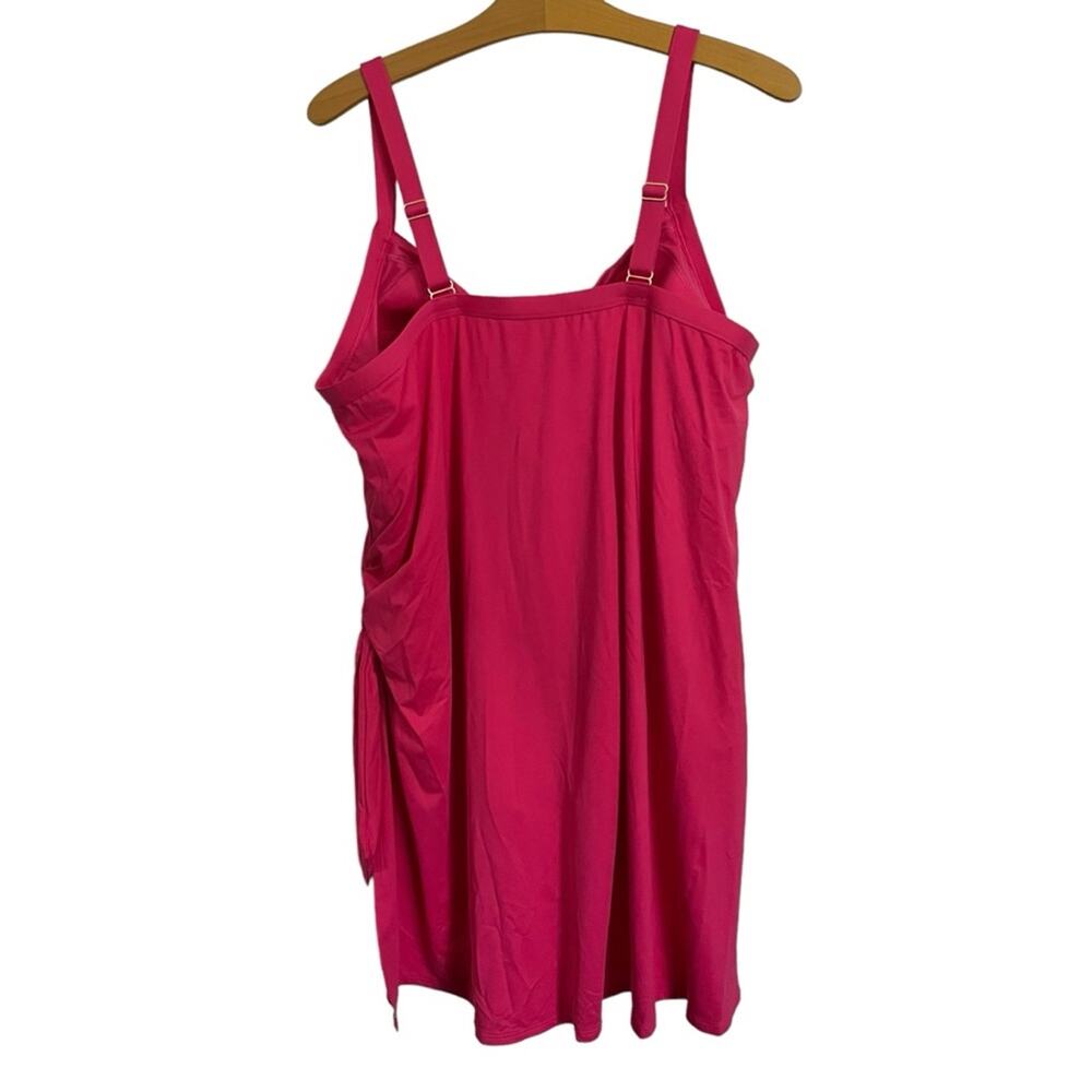 Lands’ End Sweetheart Swim Dress One Piece Swimsuit Bright Pink Plus Size 24W - Picture 4 of 16